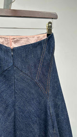 Dries Van Noten High Waisted Flare Denim Maxi Skirt