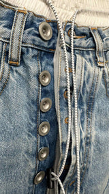 Ben Taverniti Avantgarde Deconstructed Denim-paneled Skirt