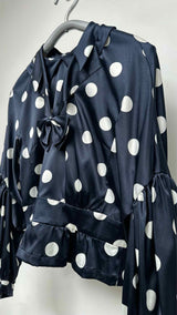 Comme Des Garcons Back-closure Polka-dot Satin Blouse