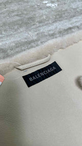 Balenciaga Triangle Shearling Plaid Scarf