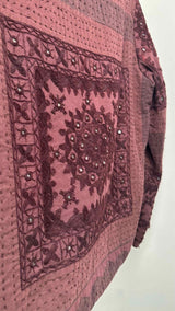 By Walid Sashiko Crochet Textured Padded Jacket