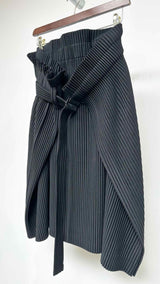 Homme Plisse Oversized Fold Wrapped Pleated Skirt