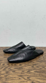 Saint Laurent Leather Plaza Mules