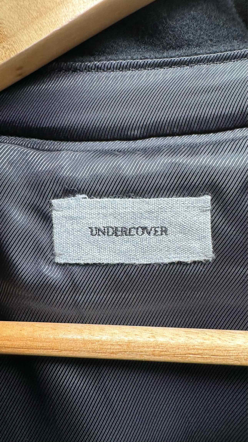 Undercover Cropped Padded  Layered-wool Biker Jacket
