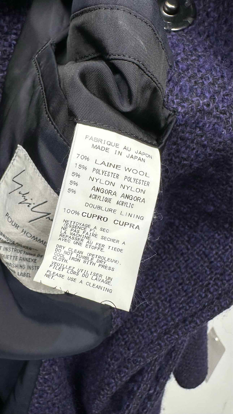 Yohji Yamamoto Pour Homme Double-breast Tweed Wrap Coat