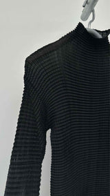 Issey Miyake L/S High-neck Pleated Top