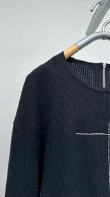 Comme Des Garcons Knit-hybrid Tiered Ruffle-bottom Dress