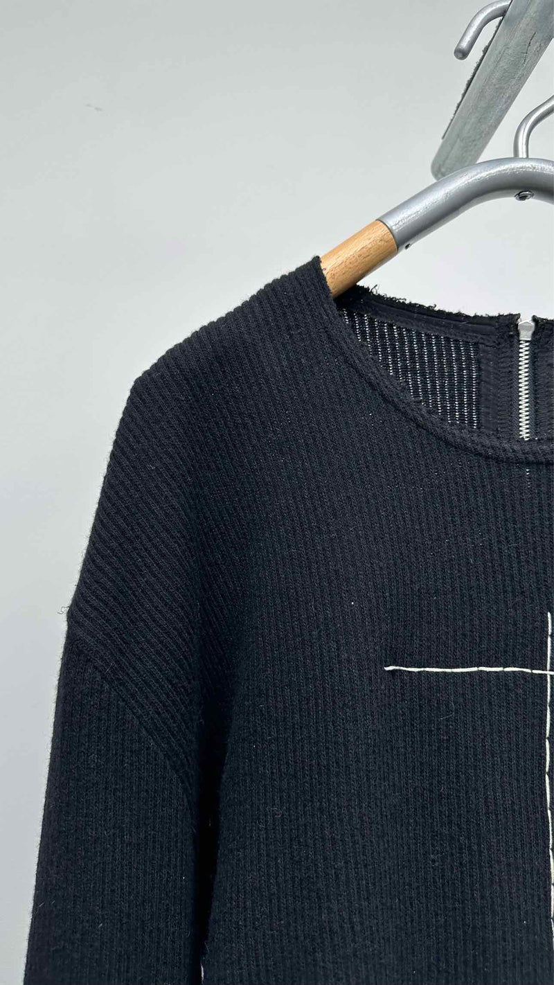 Comme Des Garcons Knit-hybrid Tiered Ruffle-bottom Dress