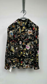 Bode Heirloom Floral-Embroidered Sheer Silk Shirt