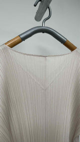 Pleats Please L/S V-neck Pleated Long Dress