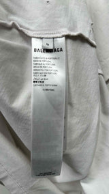 Balenciaga Oversized Embellished-Neck Distressed T-shirt