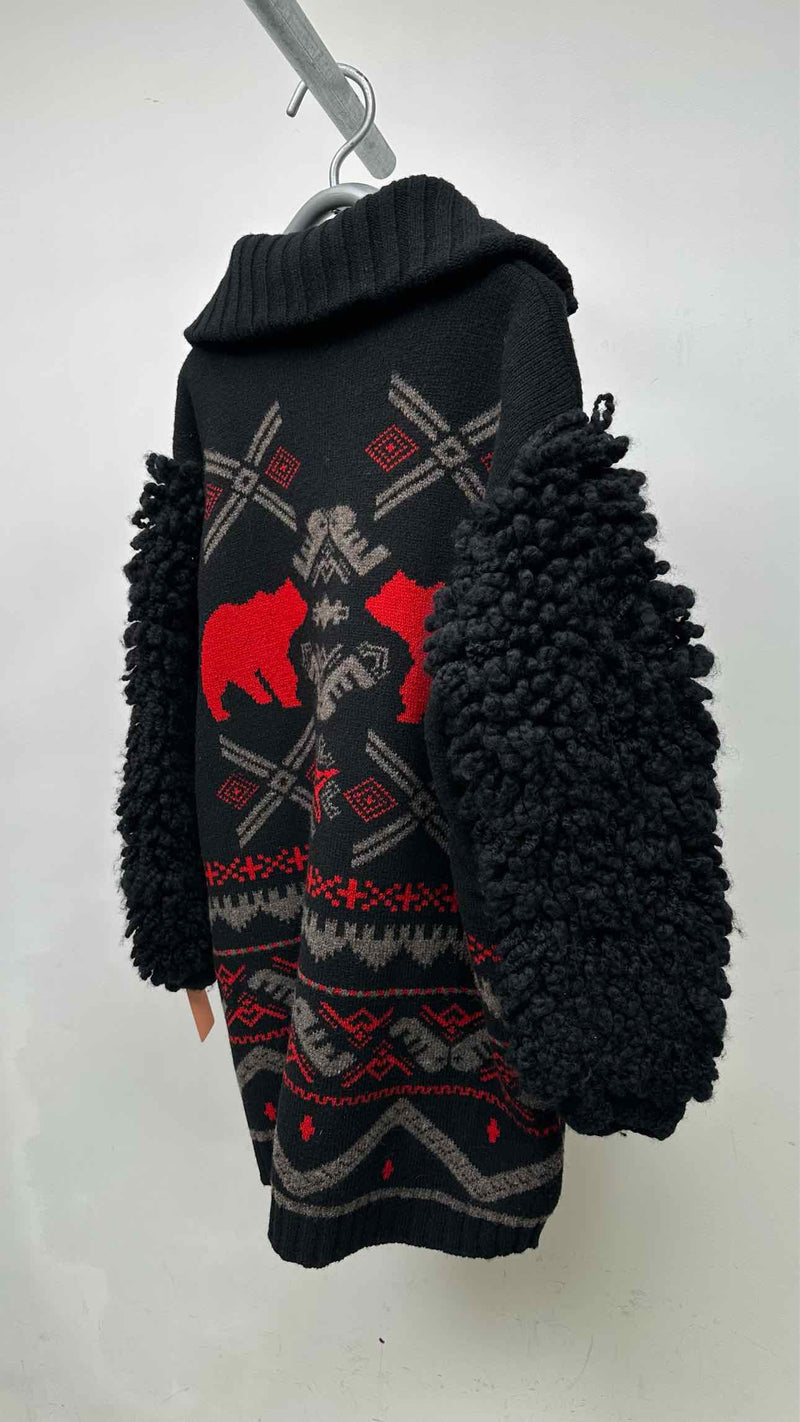 Stella McCartney Fuzzy-sleeve Nordic Knit Jacket