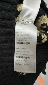 CELINE Inside-out V-neck Leopard Sweater