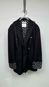 Moschino Couture Suspender Polka-Dot-Cuff Blazer Jacket