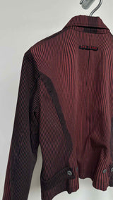 Jean Paul Gaultier Cyberbaba Distinct Trompe-l'oeil Stripe Tracker Jacket