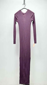 Rick Owens L/S Rib Knit Side-slit Dress