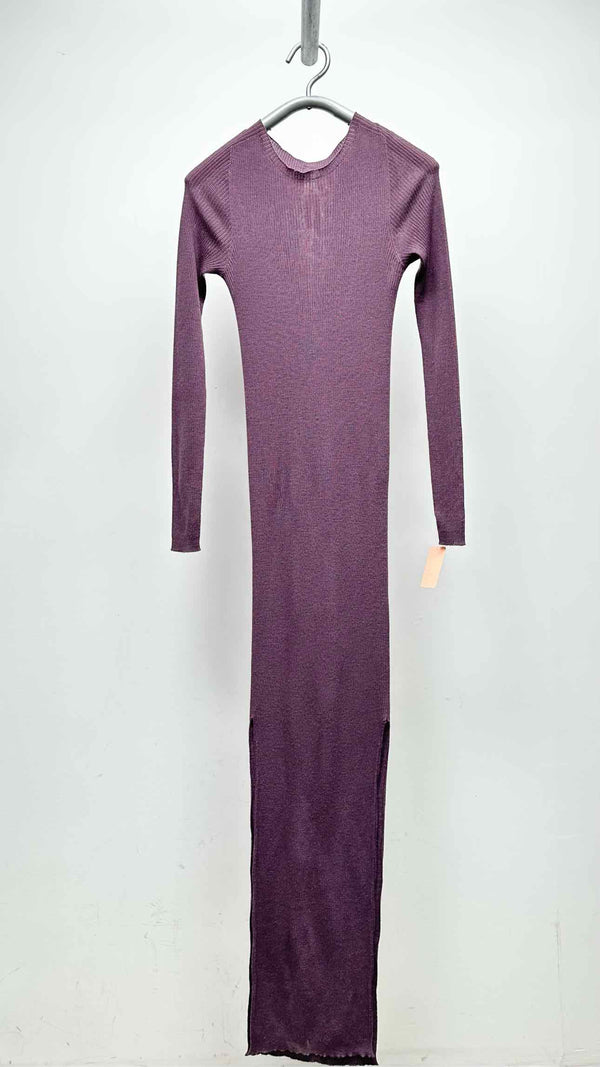 Rick Owens L/S Rib Knit Side-slit Dress