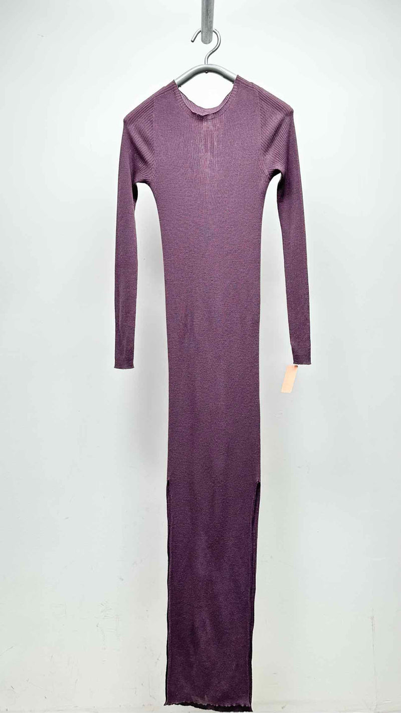 Rick Owens L/S Rib Knit Side-slit Dress