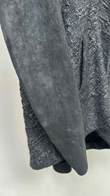 Masnada Suede Sleeve Full-Zip Hoodie