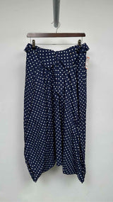 Comme Des Garcons Pleated Polka-dot Drop-clutch Pants