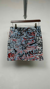 Burberry Graffiti Denim Mini Skirt