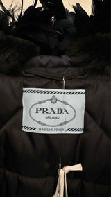 PRADA Re-nylon Shearling Lining Feather Bomber Jacket