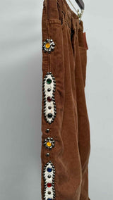 Kapital Studed Corduroy Flare Pants