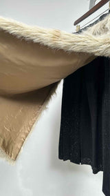 Yohji Yamamoto Pour Homme Front- faux-fur Side-pleated Glitter Kilt