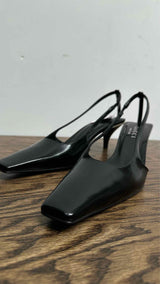 Gucci Square-toe Slingback Heel Pumps