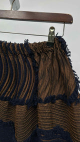 Issey Miyake Wavy-pleated Two-tone Hybrid Skirt