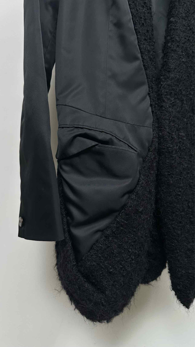 Issey Miyake Shawl Tweed-knit Hybrid Oversized Coat