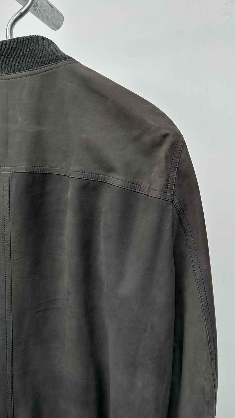 Rick Owens Leather Bomber Jacket