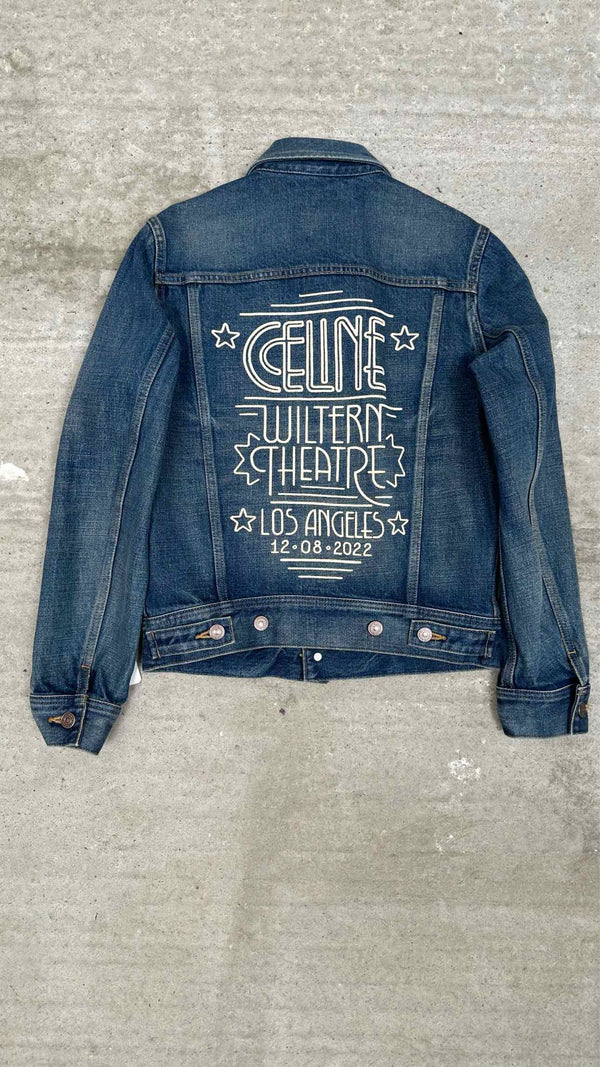 CELINE Rack Embroidered Denim Jacket