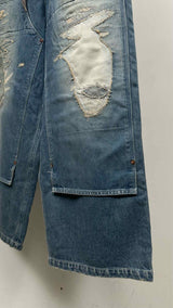 Kapital 14oz Distressed Double-Knee Easy Baggy Jeans
