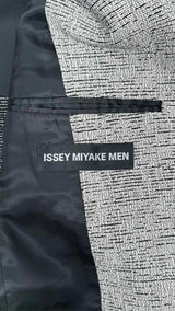 Issey Miyake Men Collarless Jacquard Jacket