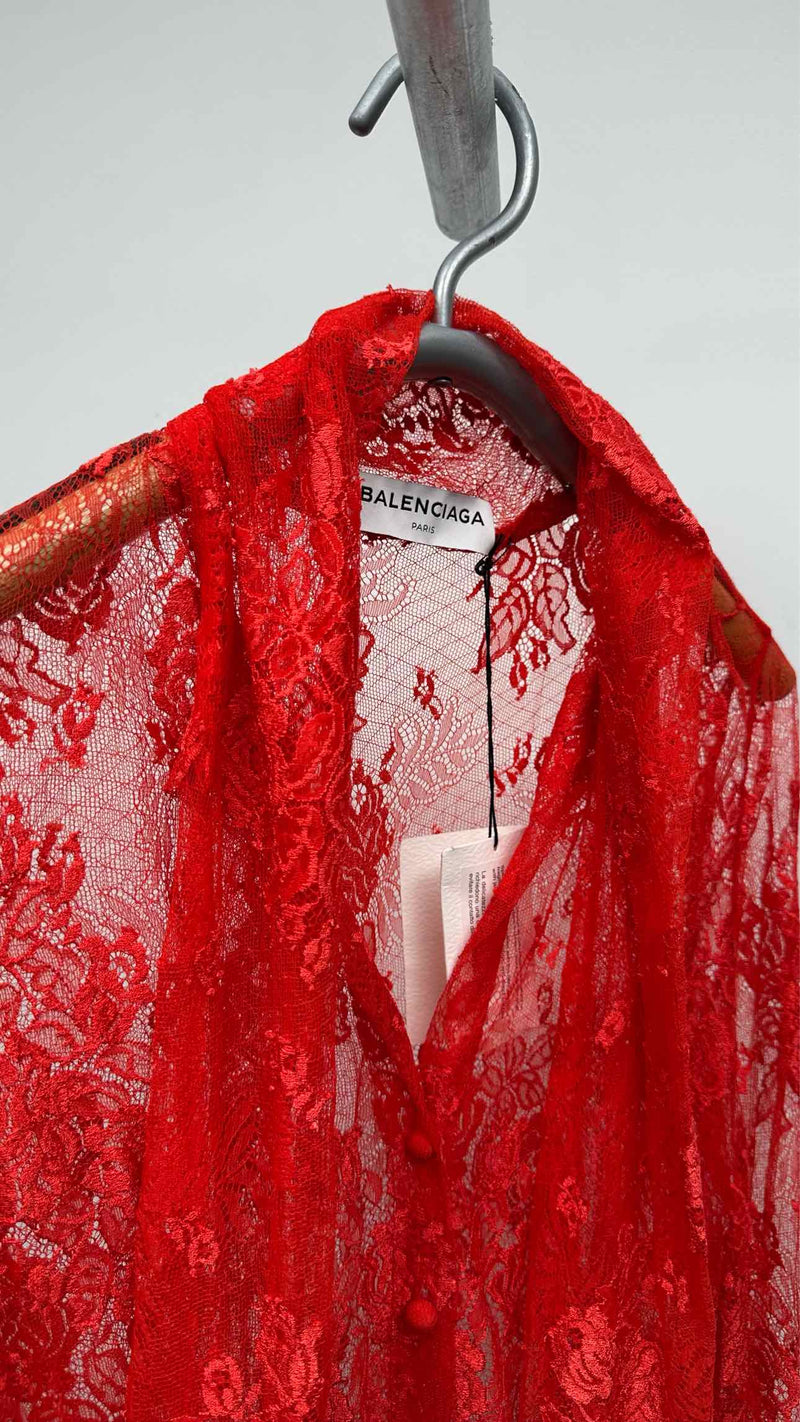 Balenciaga Floral-lace Blouse