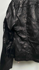 Acne Studios Crinkled Collar-less Leather Jacket