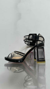 Christian Louboutin PVC Leather Trim Heel Sandals