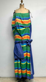 132 5. Issey Miyake N/S Color-Blocking Earth Long Dress