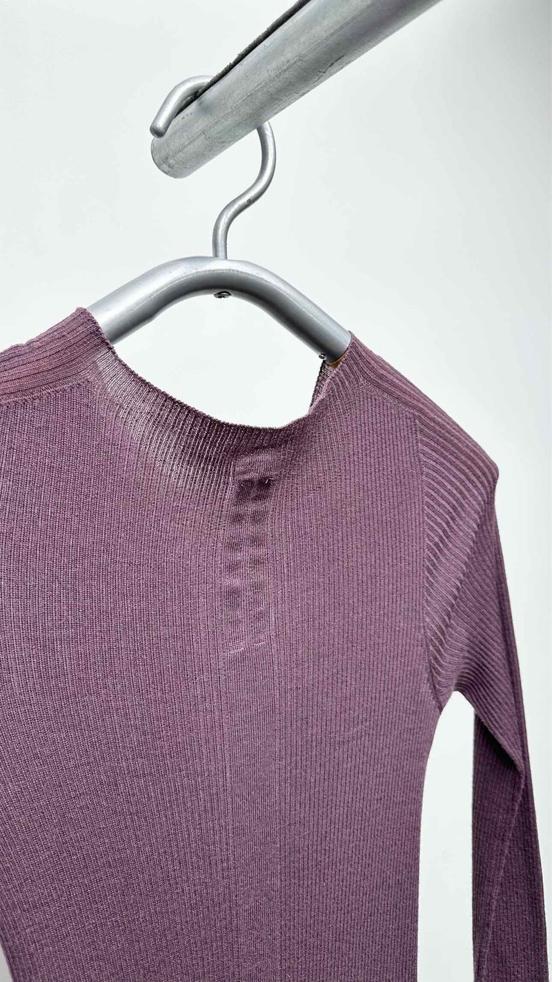 Rick Owens L/S Rib Knit Side-slit Dress