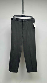 Hermes Leather-waist Herringbone Wide Pants