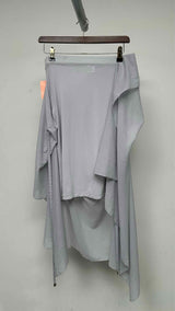 Issey Miyake Asymmetrical Draped Sheer Midi Skirt