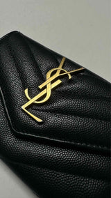 Saint Laurent Cassandre Matelasse Small Envelope Wallet