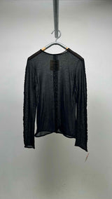 Uma Wang Ruched-trim Sheer Knit Top