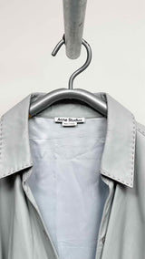 Acne Studios Drawstring Stitching Leather Trench Coat