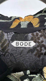 Bode Heirloom Floral-Embroidered Sheer Silk Shirt