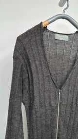 Comme Des Garcons Homme Zip-up Rib Long Cardigan