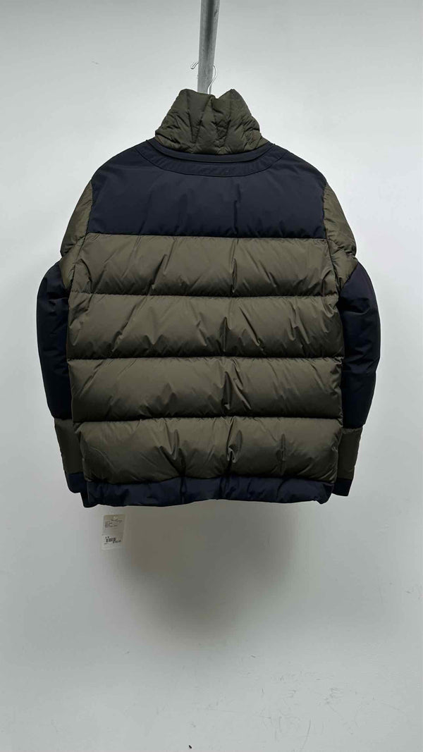 Moncler Paneled Two-tone Hooded Down Jacket