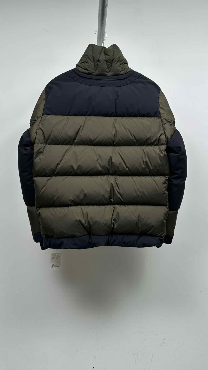 Moncler Paneled Two-tone Hooded Down Jacket