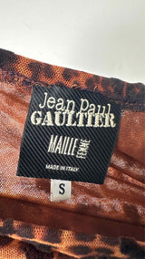 Jean Paul Gaultier Leopard Pattern Mesh Maxi Skirt